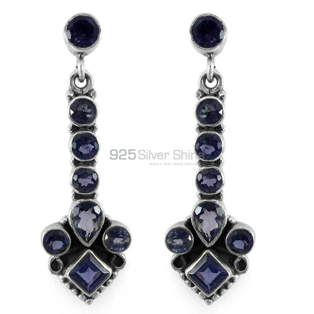Fine 925 Sterling Silver Earrings In Genuine Amethyst Gemstone 925SE1325_0
