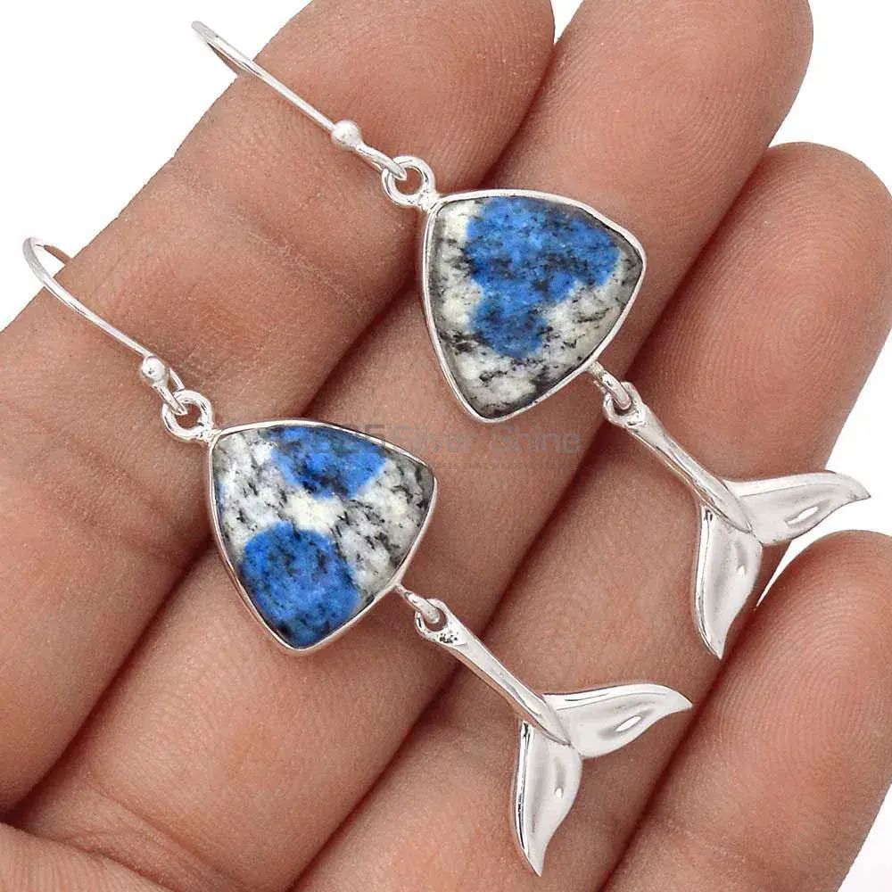 Fine 925 Sterling Silver Earrings In Genuine K2 Gemstone 925SE2180_1