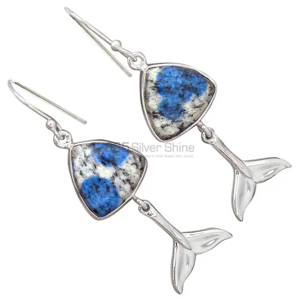 Fine 925 Sterling Silver Earrings In Genuine K2 Gemstone 925SE2180_1