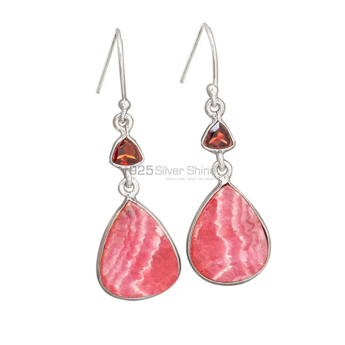 Fine 925 Sterling Silver Earrings In Genuine Multi Gemstone 925SE2814_0