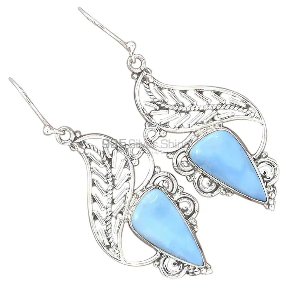 Fine 925 Sterling Silver Earrings In Genuine Opal Gemstone 925SE2972_1