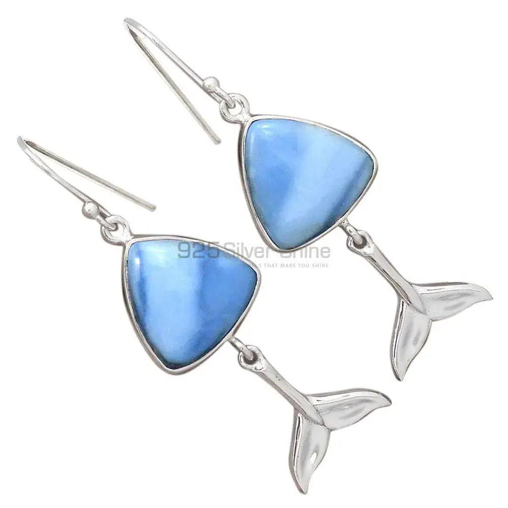 Fine 925 Sterling Silver Earrings In Natural Agate Gemstone 925SE2178_2