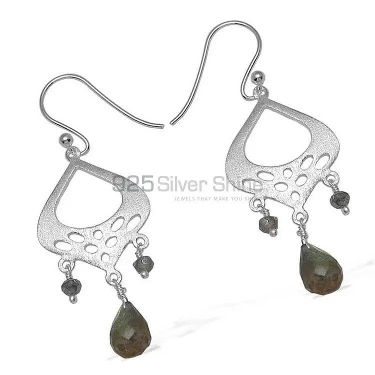Fine 925 Sterling Silver Earrings In Natural Labradorite Gemstone 925SE779_0