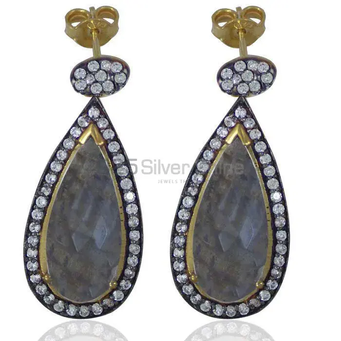 Fine 925 Sterling Silver Earrings In Natural Multi Gemstone 925SE1998_0