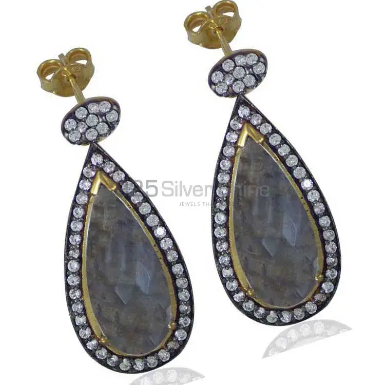 Fine 925 Sterling Silver Earrings In Natural Multi Gemstone 925SE1998_1
