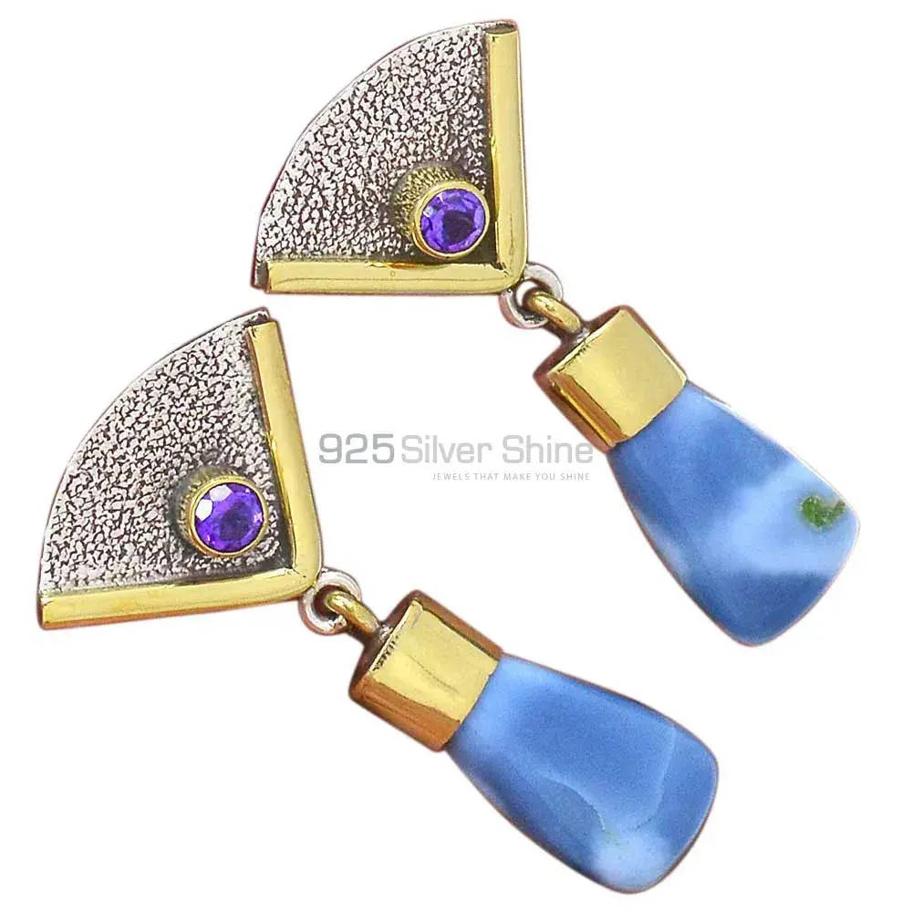 Fine 925 Sterling Silver Earrings In Natural Opal Gemstone 925SE3049_1