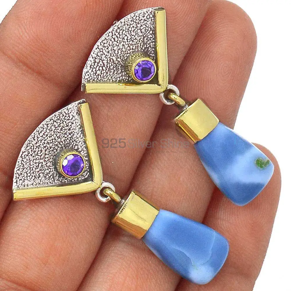 Fine 925 Sterling Silver Earrings In Natural Opal Gemstone 925SE3049_2
