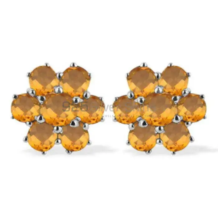 Fine 925 Sterling Silver Earrings In Semi Precious Citrine Gemstone 925SE938