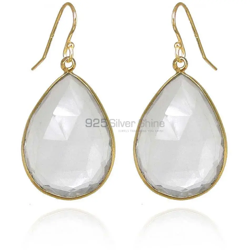 Fine 925 Sterling Silver Earrings In Semi Precious Crystal Gemstone 925SE1920_0