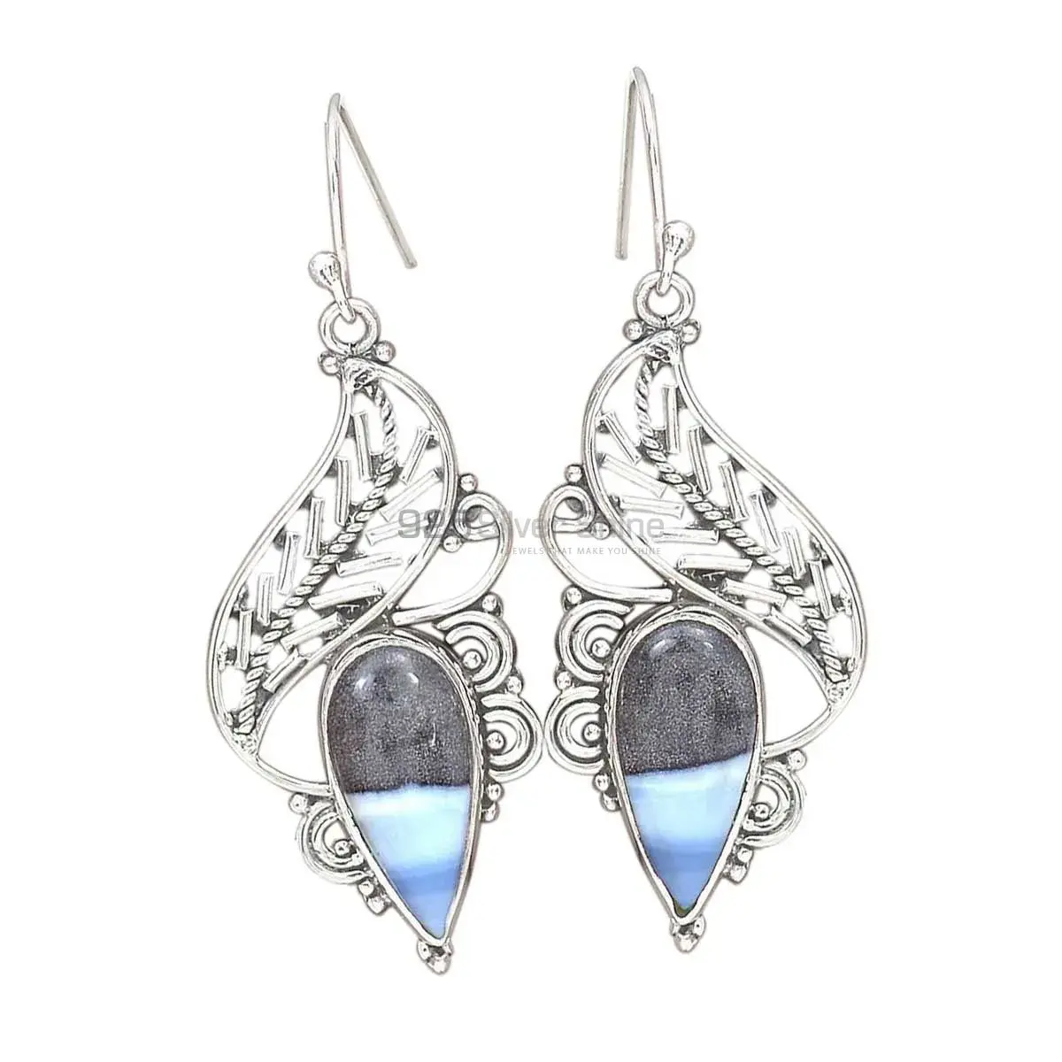 Fine 925 Sterling Silver Earrings In Semi Precious Gemstone 925SE2971_0