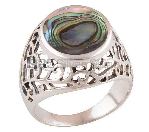 Fine 925 Sterling Silver Rings In Genuine Abalone Shell Gemstone 925SR2787_0