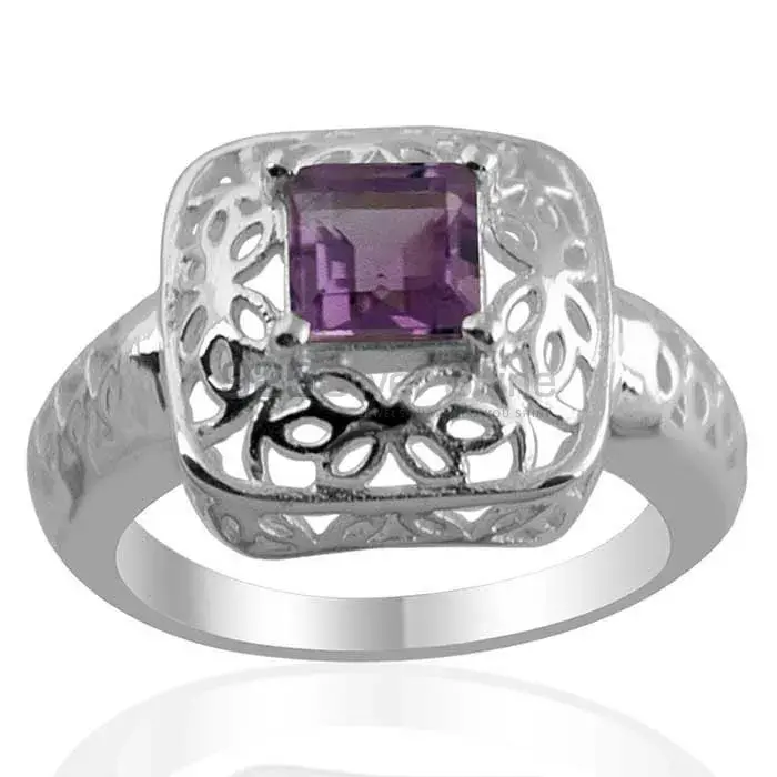 Filigree Design Amethyst Silver Rings 925SR1368