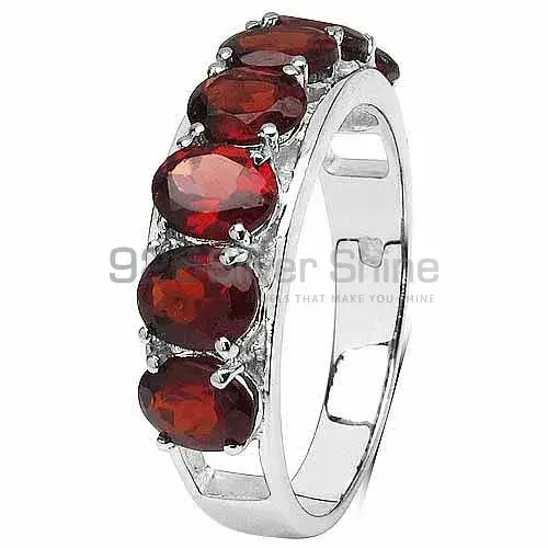 Fine 925 Sterling Silver Rings In Genuine Garnet Gemstone 925SR3182_1