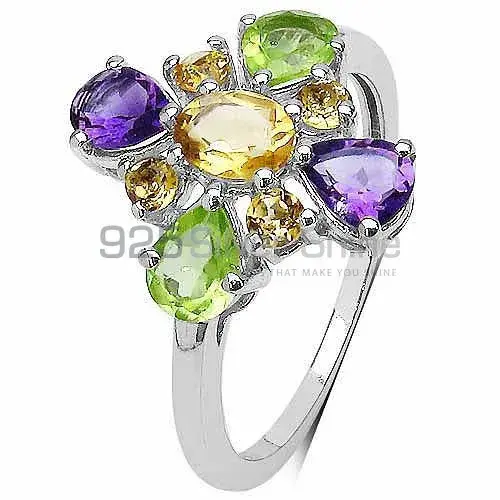 Fine 925 Sterling Silver Rings In Genuine Multi Gemstone 925SR3355