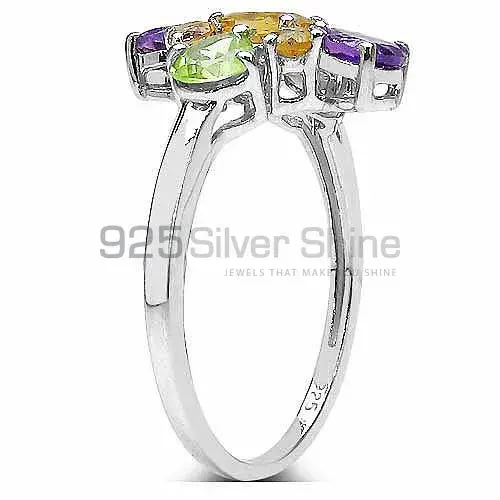Fine 925 Sterling Silver Rings In Genuine Multi Gemstone 925SR3355_1