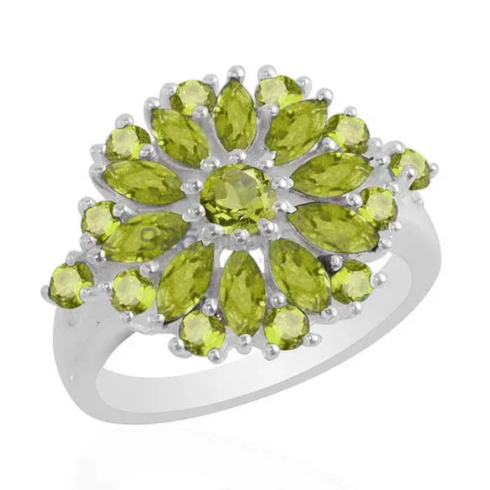 Fine 925 Sterling Silver Rings In Genuine Peridot Gemstone 925SR1763