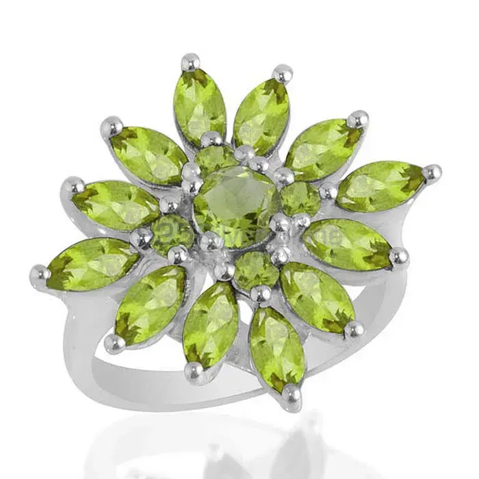 Fine 925 Sterling Silver Rings In Genuine Peridot Gemstone 925SR2067_0