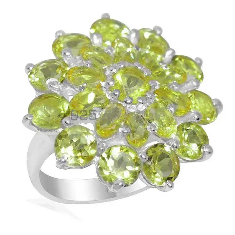 Fine 925 Sterling Silver Rings In Genuine Peridot Gemstone 925SR2146_0