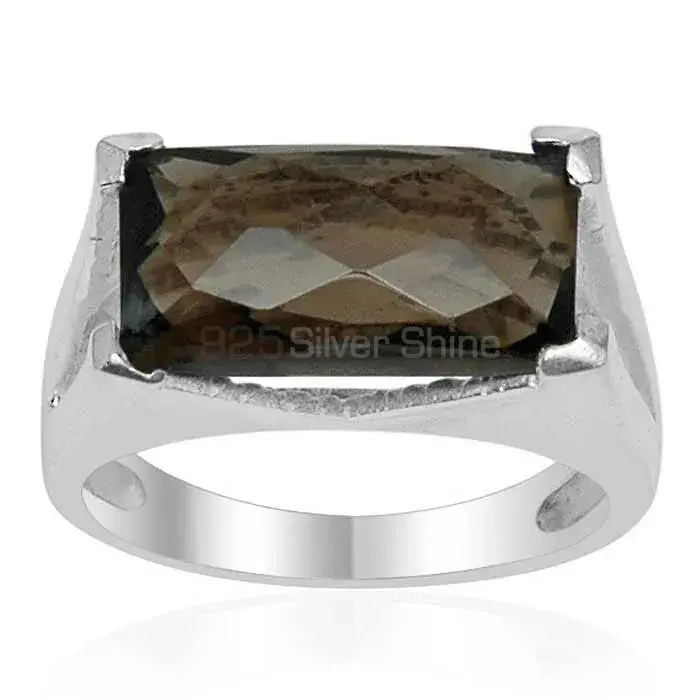 Fine 925 Sterling Silver Rings In Genuine Smoky Quartz Gemstone 925SR1526_0