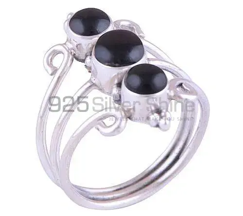 Fine 925 Sterling Silver Rings In Natural Black Onyx Gemstone 925SR2864_0