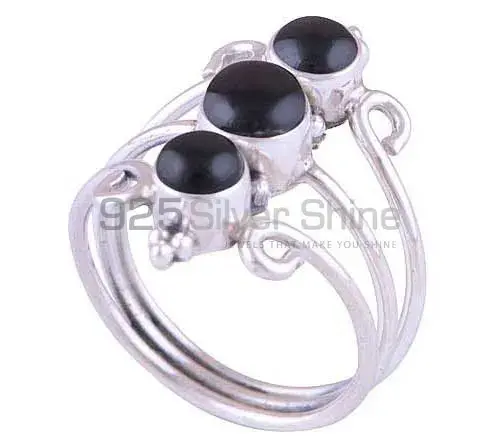 Fine 925 Sterling Silver Rings In Natural Black Onyx Gemstone 925SR2864_1