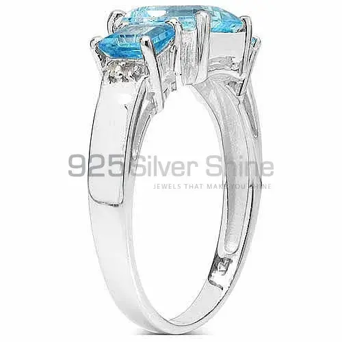 Fine 925 Sterling Silver Rings In Natural Blue Topaz Gemstone 925SR3180_0