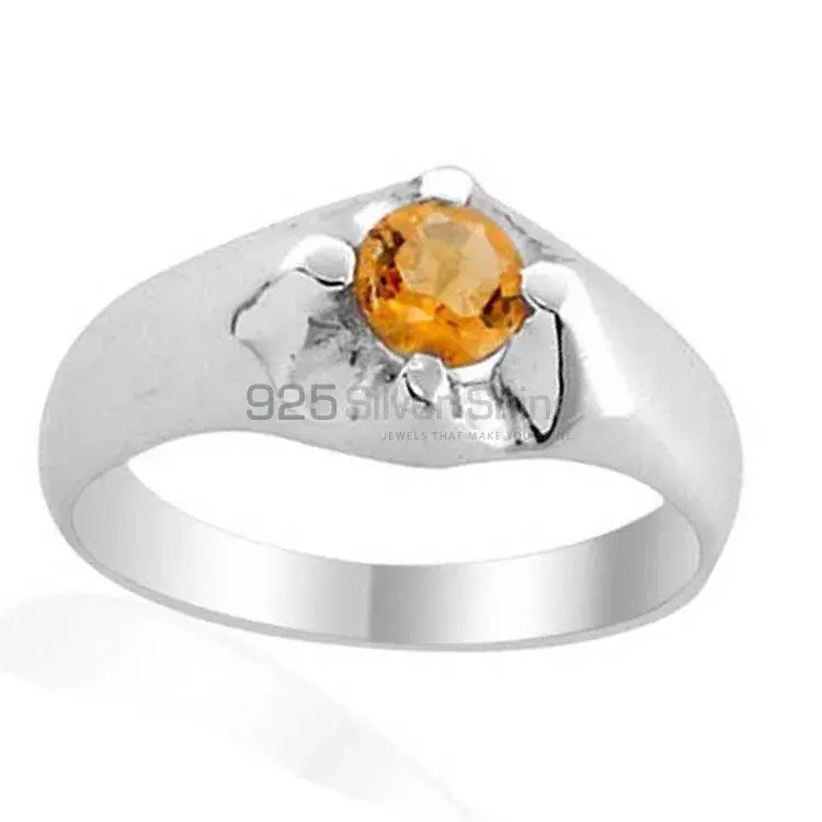 Faceted Citrine Birthstone Sterling Silver Rings 925SR1986_0
