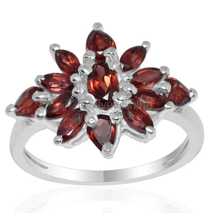 Fine 925 Sterling Silver Rings In Natural Garnet Gemstone 925SR1682_0