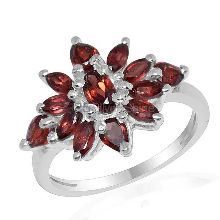 Fine 925 Sterling Silver Rings In Natural Garnet Gemstone 925SR1682_1