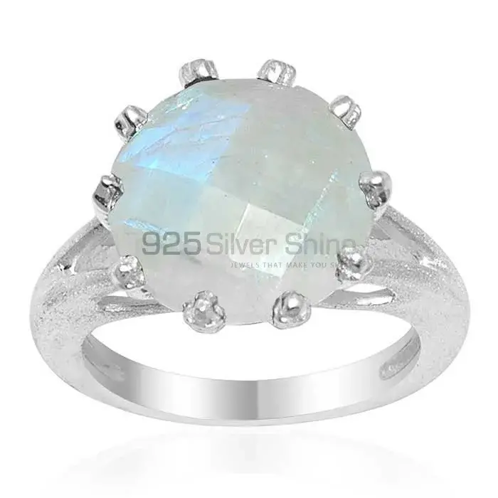 Fine 925 Sterling Silver Rings In Natural Rainbow Moonstone 925SR1603