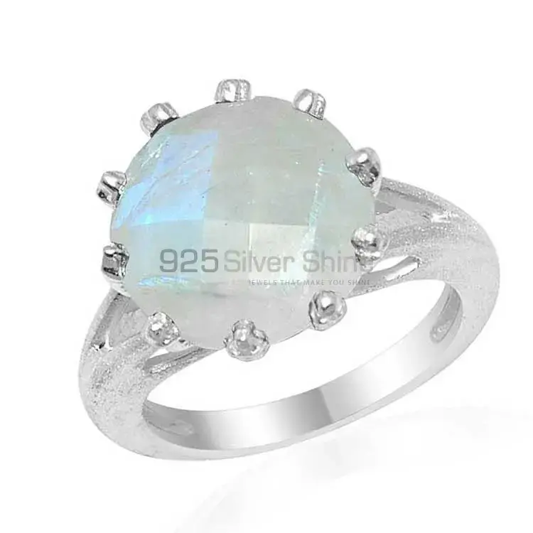 Fine 925 Sterling Silver Rings In Natural Rainbow Moonstone 925SR1603_0