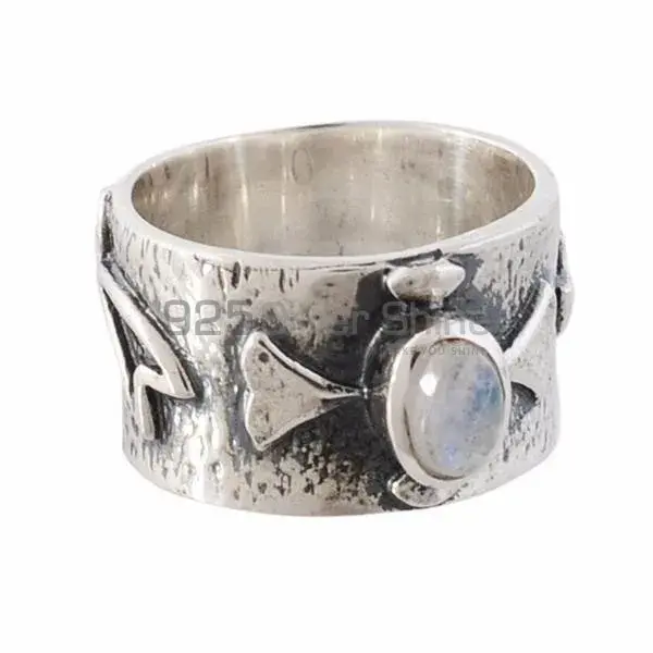 Fine 925 Sterling Silver Rings In Natural Rainbow Moonstone