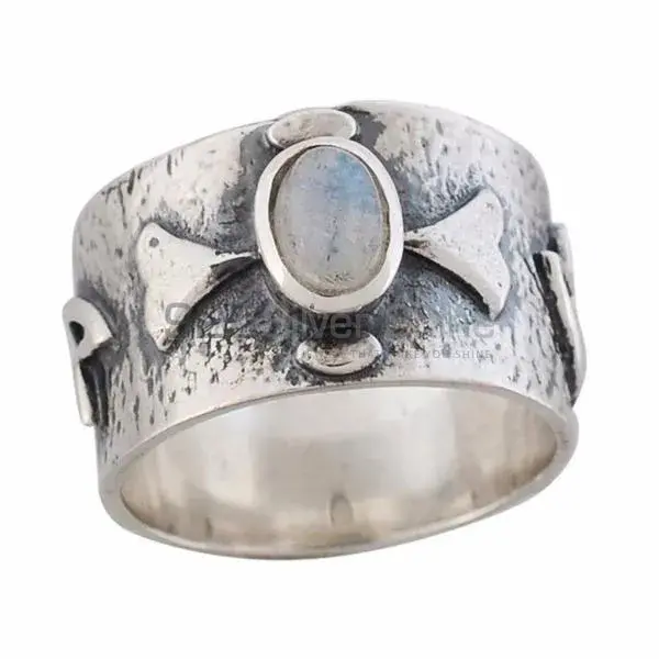 Fine 925 Sterling Silver Rings In Natural Rainbow Moonstone_0