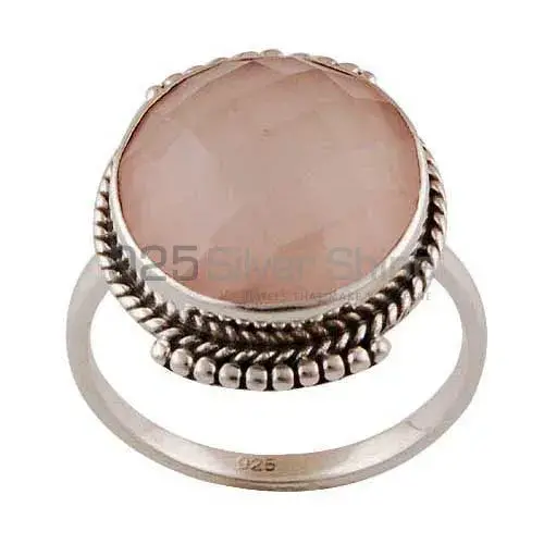 Fine 925 Sterling Silver Rings In Natural Rose Quartz Gemstone 925SR4020