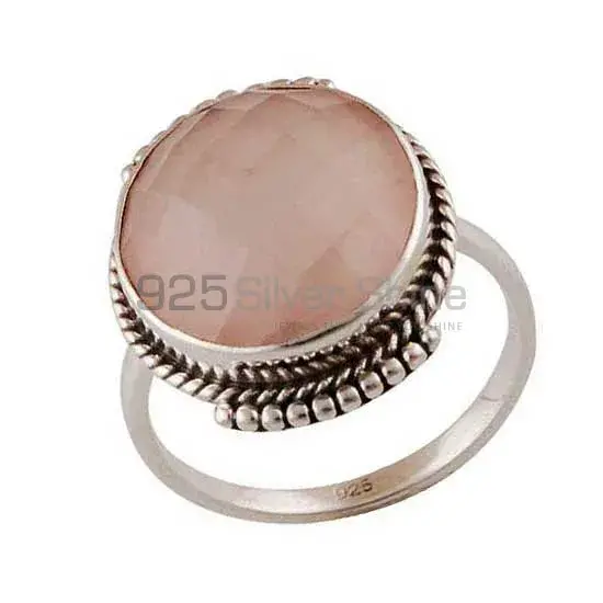 Fine 925 Sterling Silver Rings In Natural Rose Quartz Gemstone 925SR4020_1