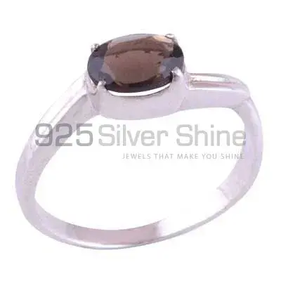 Fine 925 Sterling Silver Rings In Natural Smoky Quartz Gemstone 925SR3432