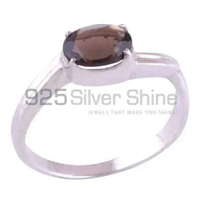 Fine 925 Sterling Silver Rings In Natural Smoky Quartz Gemstone 925SR3432_0