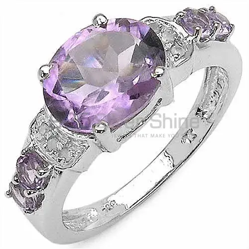 Amethyst Sterling Silver Wedding Rings 925SR3181