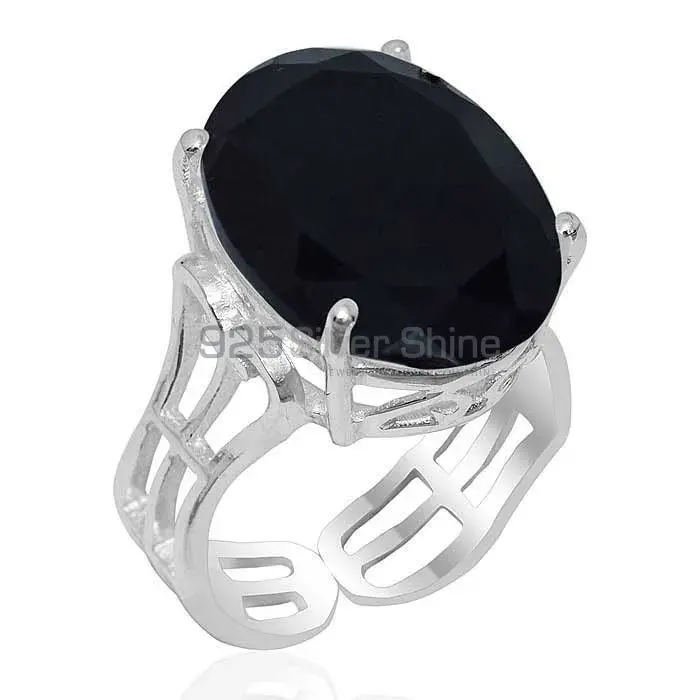 Fine 925 Sterling Silver Rings In Semi Precious Black Onyx Gemstone 925SR1908_0