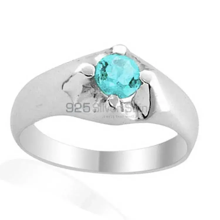 Fine 925 Sterling Silver Rings In Semi Precious Blue Topaz Gemstone 925SR1987_0