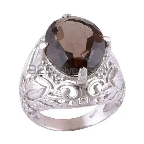 Fine 925 Sterling Silver Rings In Semi Precious Smoky Quartz Gemstone 925SR4100