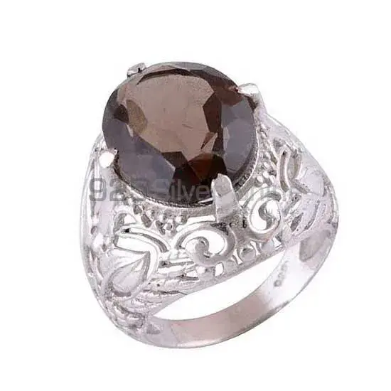 Fine 925 Sterling Silver Rings In Semi Precious Smoky Quartz Gemstone 925SR4100_0