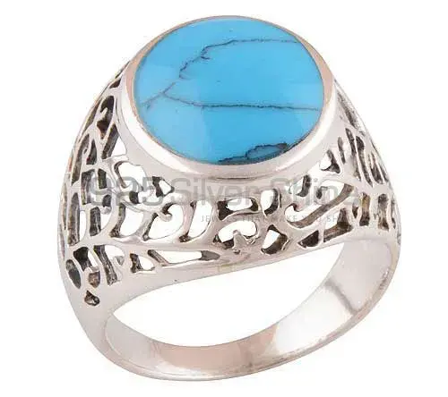 Fine 925 Sterling Silver Rings In Semi Precious Turquoise Gemstone 925SR2786_0