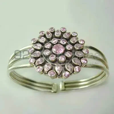 Fine Silver Cuff Bangle Or Bracelets with Amethyst Gemstone 