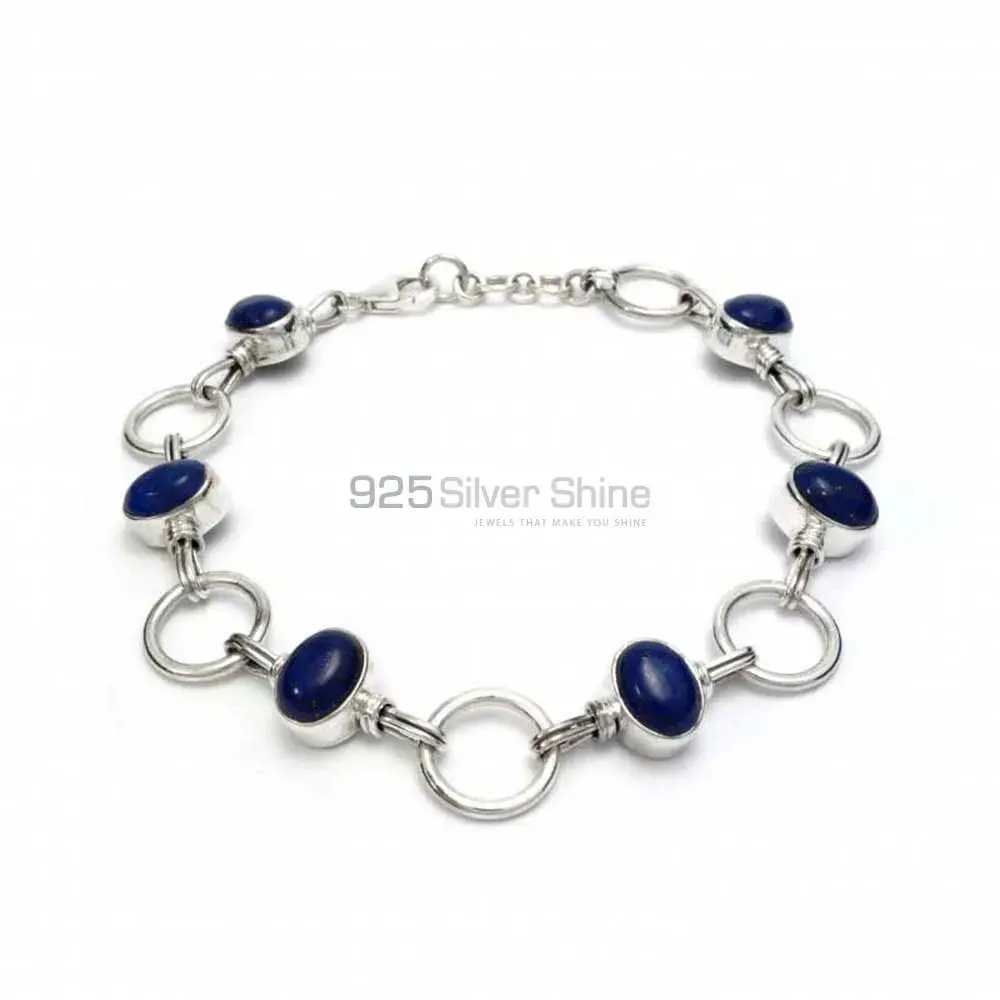 Fine Sterling Silver Bracelets Wholesaler In Lapis Gemstone Jewelry 925SB251