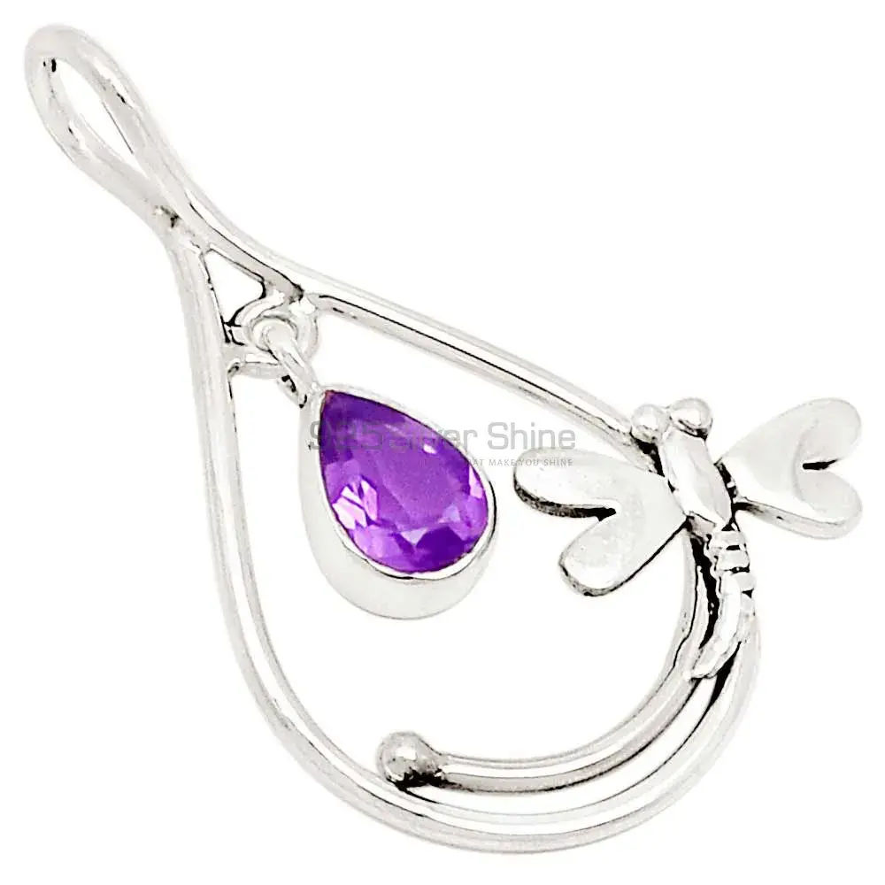 Fine Sterling Silver Pendants Wholesaler In Amethyst Gemstone Jewelry 925SP105-6