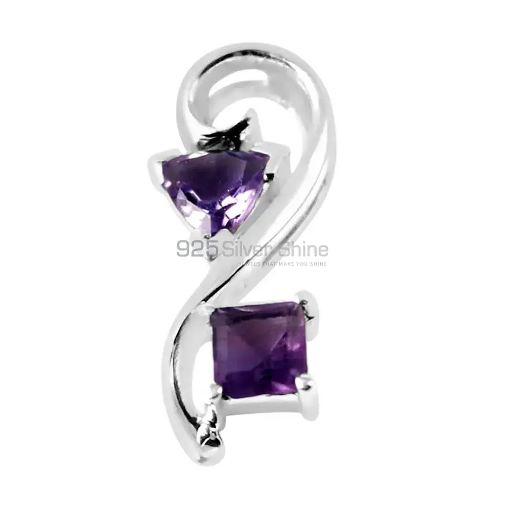 Fine Sterling Silver Pendants In Amethyst Gemstone Jewelry 925SP253-1_1