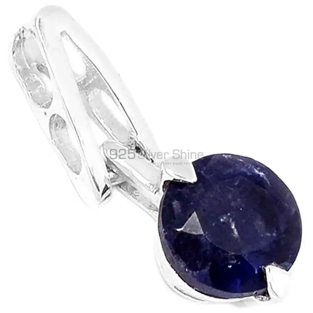 Fine Sterling Silver Pendants In Blue Sapphire Gemstone Jewelry 925SSP301-3
