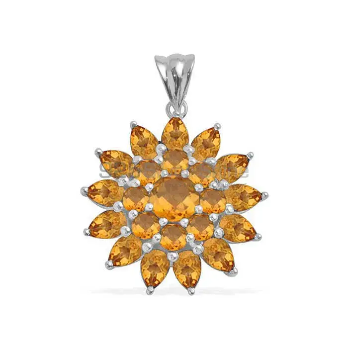 Fine Sterling Silver Pendants Wholesaler In Citrine Gemstone Jewelry 925SP1668