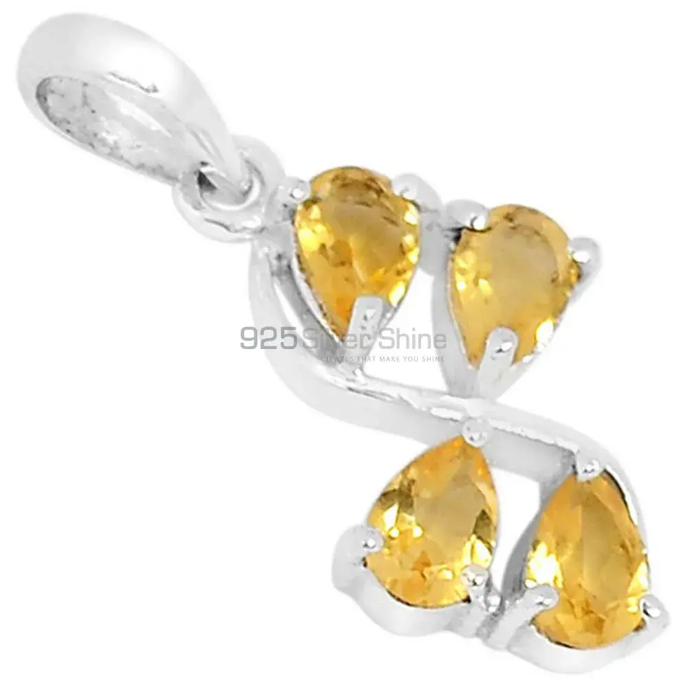 Fine Sterling Silver Pendants Wholesaler In Citrine Gemstone Jewelry 925SSP339-3